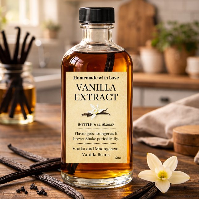 Etiqueta Moderna de Pegatina de Extracto de Vainil (Subido por el creador)