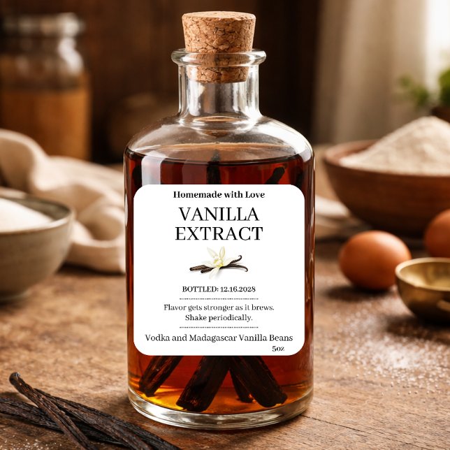 Etiqueta Moderna de Pegatina de Extracto de Vainil (Subido por el creador)