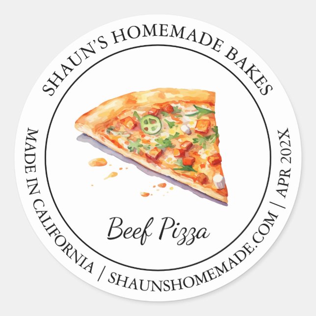 Etiqueta moderna de Pizza Baking (Anverso)