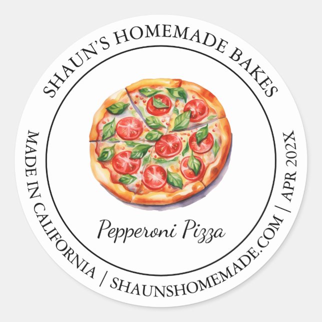 Etiqueta moderna de Pizza Baking (Anverso)
