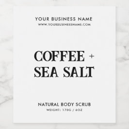 Etiqueta moderna de producto blanco para exfoliaci