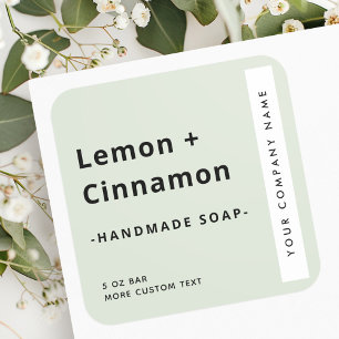 Etiqueta moderna de producto verde claro cuadrado 