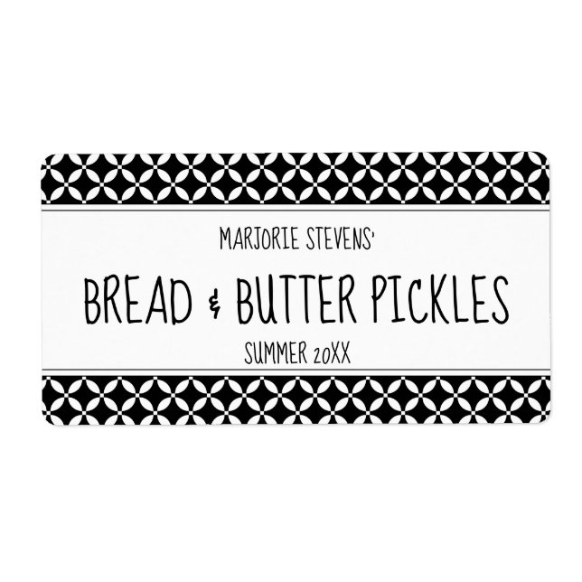 Etiqueta moderna de recubrimiento blanco y negro (Frente)