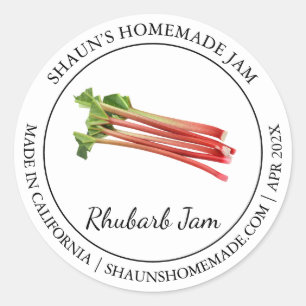 Etiqueta moderna de Rhubarb Jam