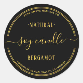 Etiqueta Moderna De Spa De Belleza De Velas Negras