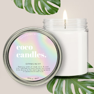 Etiqueta moderna de velas de gradiente de inspirac