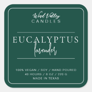 Etiqueta moderna de velas minimalistas de esmerald