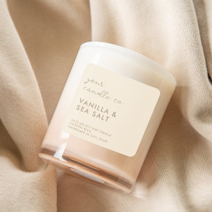 Etiqueta moderna de velas Minimalistas de Tan Beig