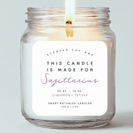 Etiqueta moderna de zodiaco de velas