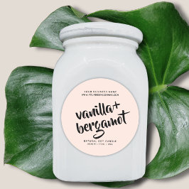 Etiqueta moderna del producto de la vela de color 