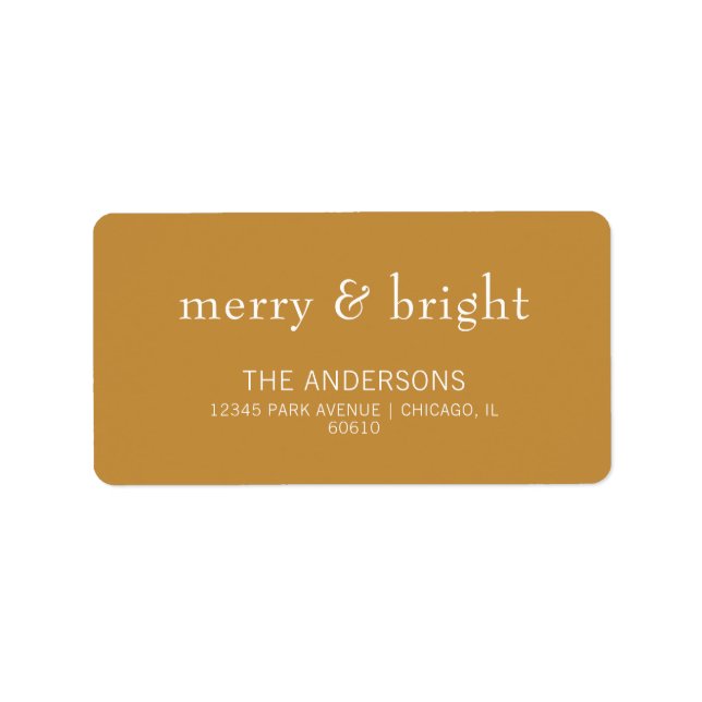 Etiqueta Moderna dirección de ferry y Bright Gold (Frente)