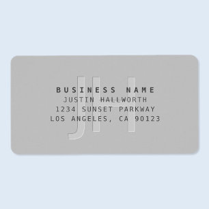 Etiqueta Moderna dirección de negocios falsa Grabado en rel