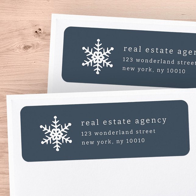 Etiqueta Moderna dirección de negocios inmobiliaria Snowfla (Subido por el creador)