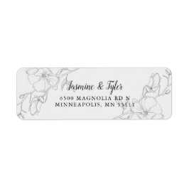 Etiqueta Moderna dirección de retorno de flores de marfil-m