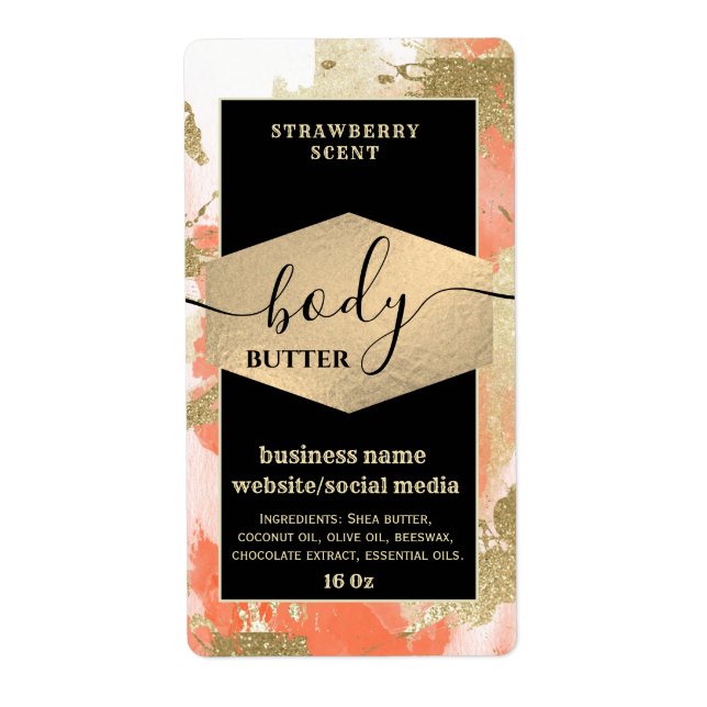 Etiqueta moderna elegante del cuerpo del guión de  (Frente)