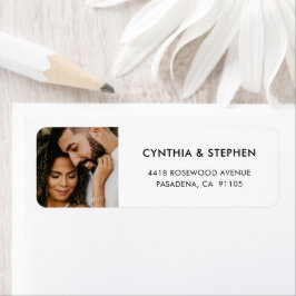 Etiqueta Moderna Elegante Sencilla Foto Tarjeta de Boda con