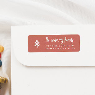 Etiqueta Moderna familia de árbol de Navidad mínima Nombre 