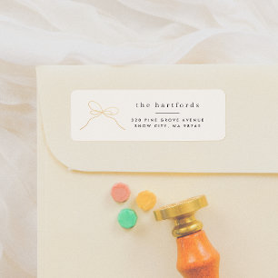 Etiqueta Moderna familia minimalista de Oro Bow elegante de