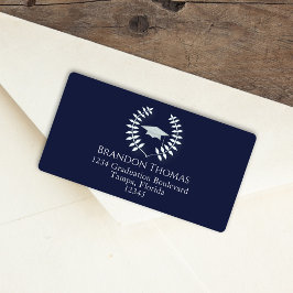 Etiqueta Moderna graduación Clásica Mortarboard Navy Blue