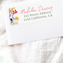 Etiqueta Moderna graduación de flores silvestres en boho de