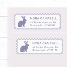 Moderna Lavender Bunny Gingham Dirección de Retorn
