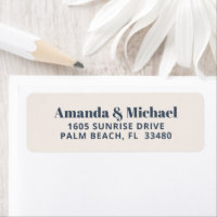 Moderna Marina Minimalista azul y beige crudo