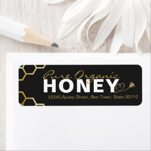 Etiqueta Moderna miel de abejas de oro negro