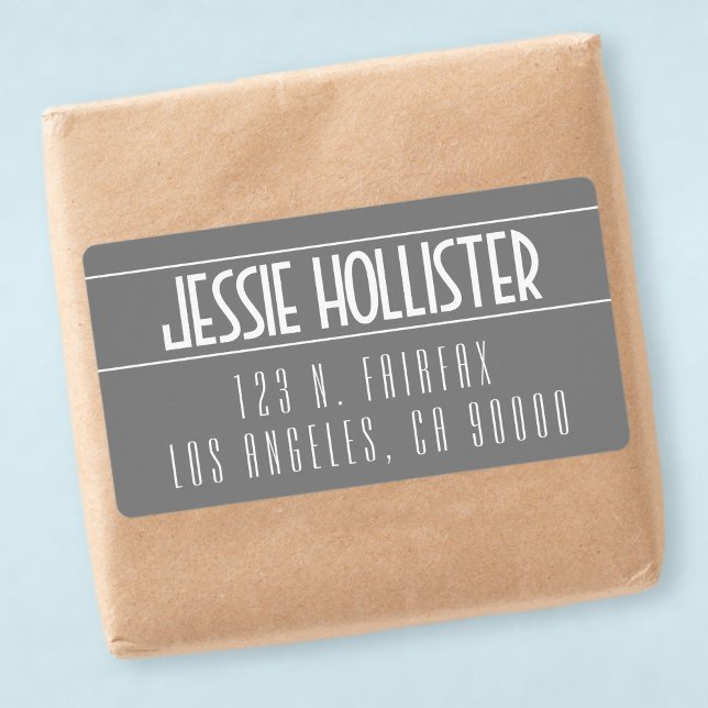 Etiqueta Moderna negrita gris y blanco (Subido por el creador)