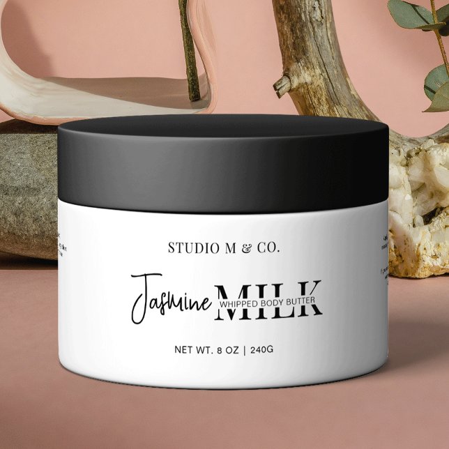 Etiqueta moderna para el envolvimiento de la barra (Cosmetic Jar Wrap Around Label, great for body butter jars, scrubs or lotions.)