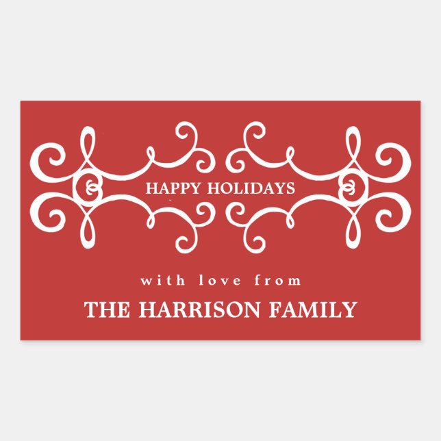 Etiqueta moderna/rojo del regalo del navidad de (Anverso)
