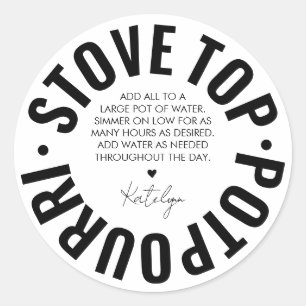 Etiqueta moderna sencilla para vacaciones caseras 