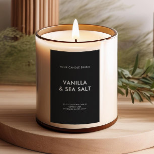 Etiqueta moderna simple Minimalista de velas negra