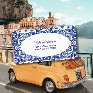 Etiqueta Moderna vida dulce italiana azul