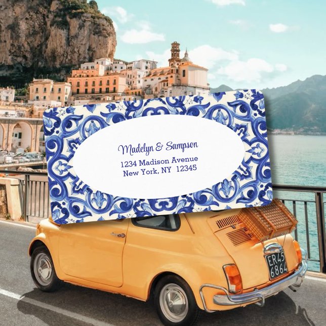 Etiqueta Moderna vida dulce italiana azul (Subido por el creador)