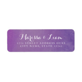 Etiqueta Moderna y elegante acuarela | Dirección violeta