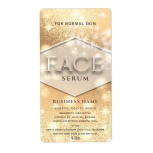 Etiqueta moderna y elegante de suero FACE