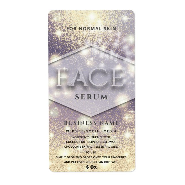 Etiqueta moderna y elegante de suero FACE (Frente)