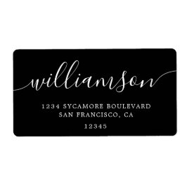 Etiqueta Moderna y elegante dirección de retorno de la fami
