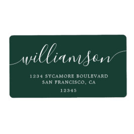 Etiqueta Moderna y elegante dirección de retorno de la fami