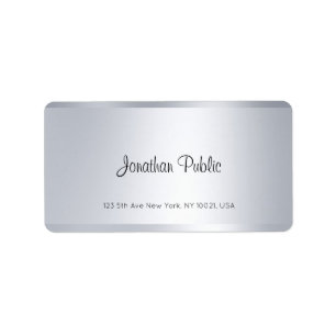 Etiqueta Moderna y elegante escritura de mano plateada Dire