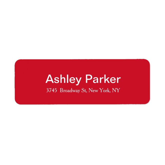Etiqueta Moderna y elegante estilo rojo blanco (Frente)