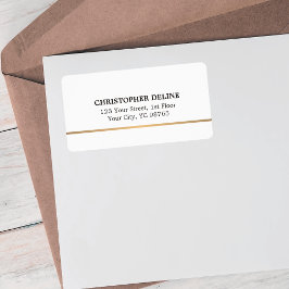 Etiqueta Moderna y elegante línea simple de cobre en blanco