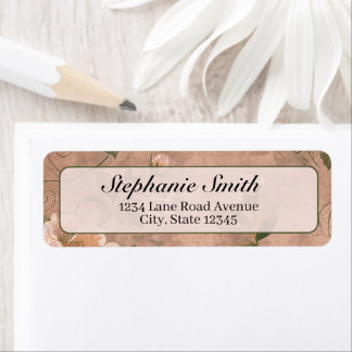 Etiqueta Moderna y elegante rosa floral personalizada