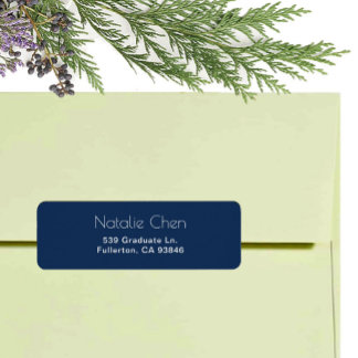 Etiqueta Modernas fuentes elegantes azules de retorno etiqu