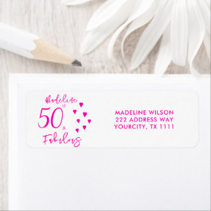Etiqueta Moderno 50 y Fabuloso Rosa