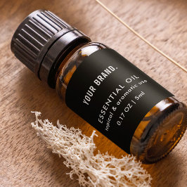 Etiqueta Moderno Aceite Esencial Negro Aceite Botella Envol