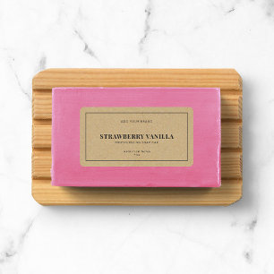 Etiqueta Moderno Añada su marca de Kraft de borde gris