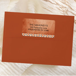 Etiqueta Moderno Boho Terracotta Tile Dirección Southwester