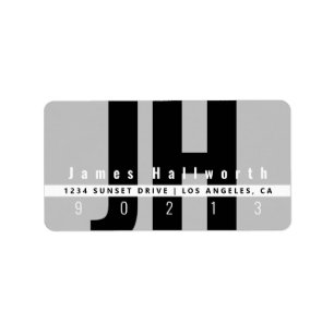 Etiqueta Moderno creativo   Dirección gris blanco negro