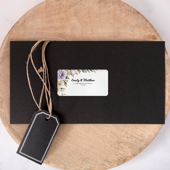 Etiqueta Moderno Diseñador de Rosas púrpura Retorno Etiquet (Subido por el creador)